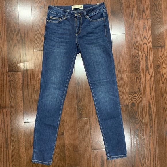 Garage Size 7 High Waisted Dark Blue Skinny Jeans - Picture 1 of 5